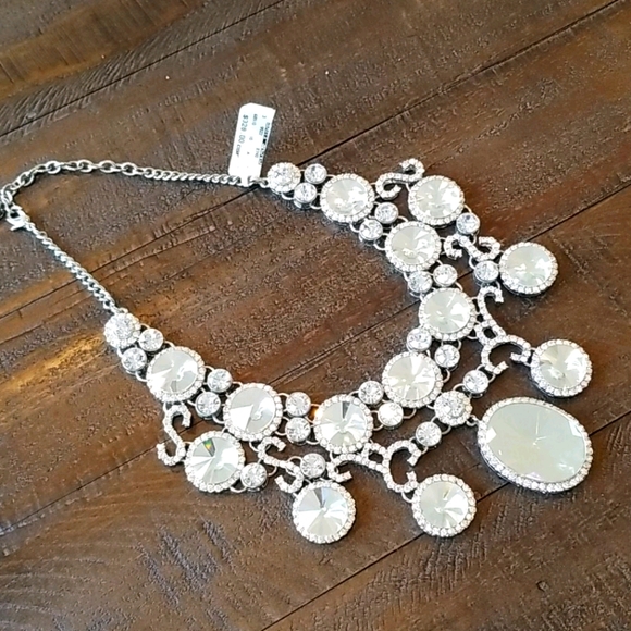 Cache Mirrored Rhinestone Statement Necklace NWT - Picture 4 of 11
